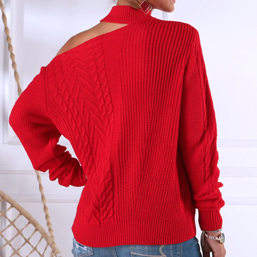 Off Shoulder Sweater Women Winter Solid Color Plain knitting Pullovers Female Autumn Casual Loose Sexy Streetwear Lazy Oaf Tops Off Shoulder Sweater Women Winter Solid Color Plain knitting Pullovers Female Autumn Casual Loose Sexy Streetwear Lazy Oaf Tops