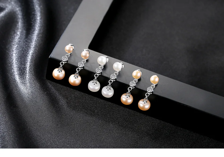 

S925 Sterling Silver Pearl Earrings Zircon Wild Lady Earrings