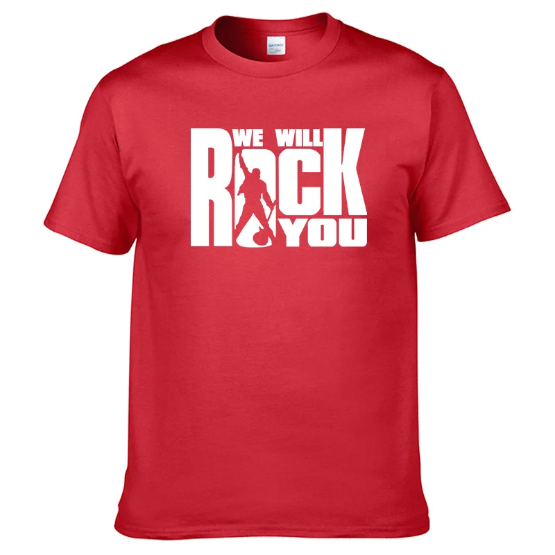 9 Летняя футболка с надписью «We will rock you», футболка в рок-стиле с короткими рукавами, одежда для королевы Харадзюку, рок-группа, унисекс, горячая Распродажа, топы из хлопка#179 - Цвет: 9