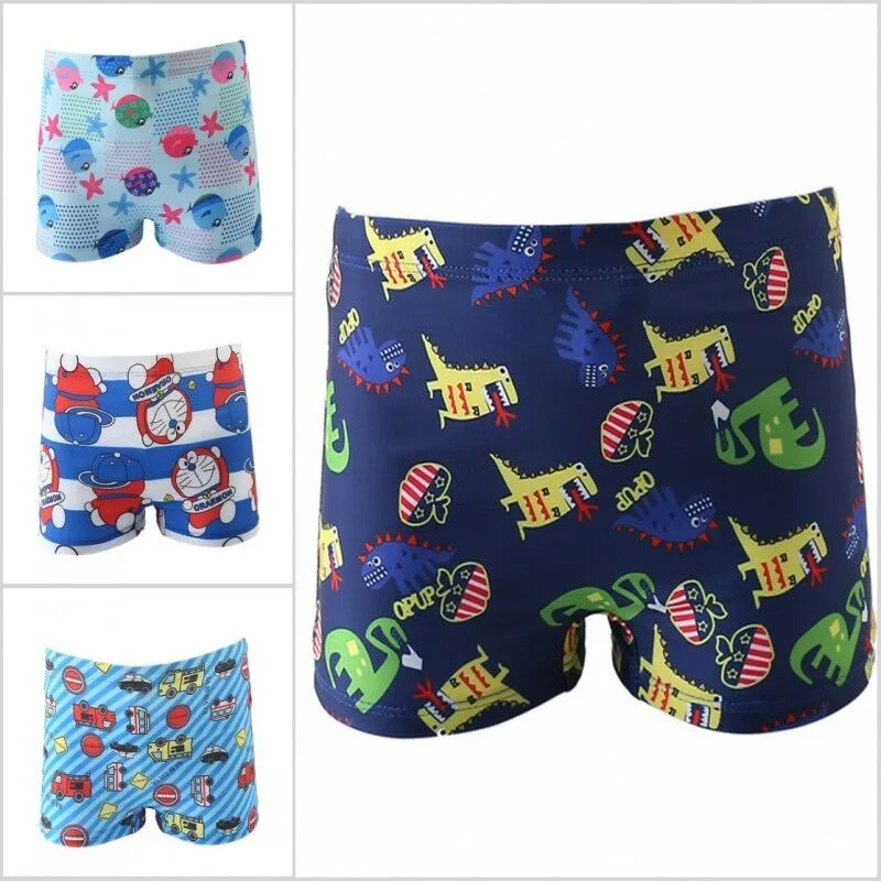 Детский Эластичный пляжный купальник с мультяшным принтом для мальчиков и