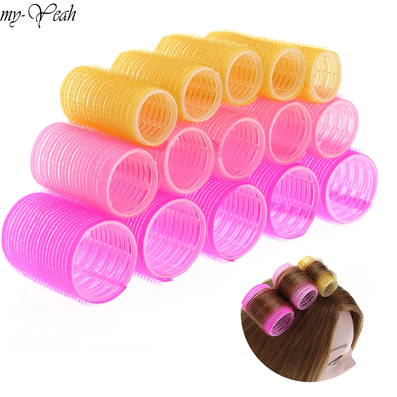 

15pcs/set 3 Sizes Hairdressing Self-Adhesive Hair Curler Rollers Home Use DIY Magic Styling Roller Roll Curler Beauty Tools