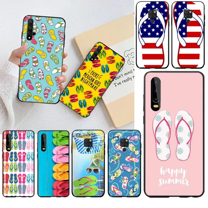 HPCHCJHM летние шлепанцы DIY Печать чехол для телефона Huawei P40 P30 P20 lite Pro Mate 20 P Smart 2019 prime |