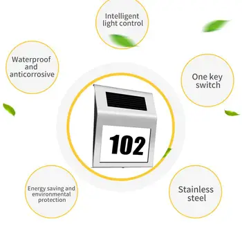 

LED Hardlight Eco-Friendly Durable Solar House Address Light Street Lamp Walkway Lights Wall Light Outdoor Landscape Home