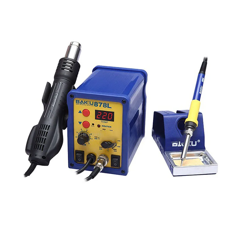 

BAKU 878L 110/220V LED Digital Display Hot Air Gun Rework Soldering Station Welding Solder With Iron And Heat Gun 1PC