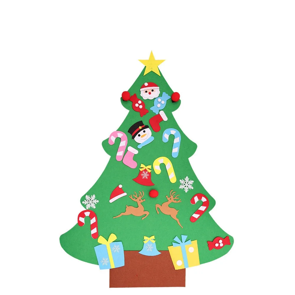 DIY Three-dimensional Felt Cloth Christmas Tree large Christmas Hanging Gift Christmas Decorations For Home Desktop Decoration - Color: A