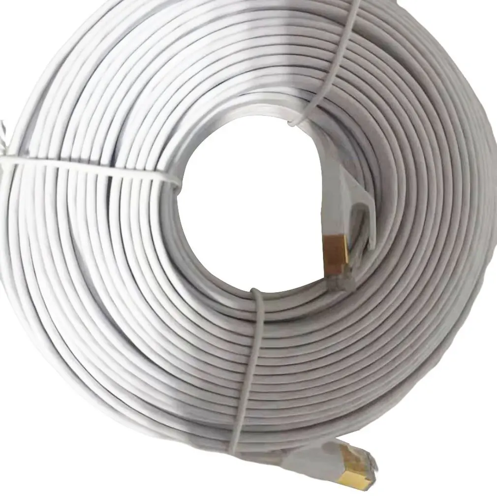 15m Ethernet патч-кабель XBox сетевой кабель семь типов плоский провод бескислородная медная позолоченная линия передачи данных - Цвет: 15m