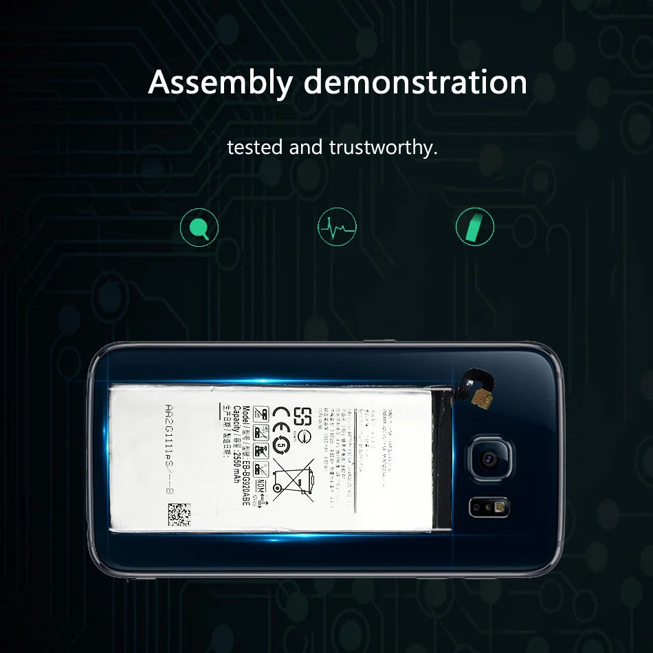 Замена Батарея EB-BG920ABE для Samsung Galaxy S6 SM-G920 G920F G920i G920A G920V G9200 G9208 G9209 2550 мА-ч