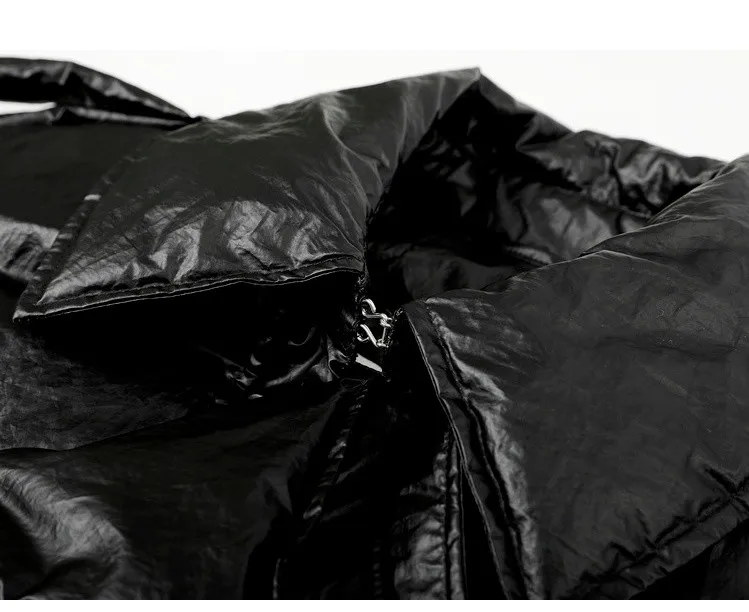11,11 дизайн зимняя женская винтажная Короткая Повседневная Свободная Толстая теплая длинная пуховая куртка Дамская Элегантная черная/бежевая пуховая куртка