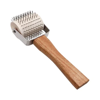 

Beekeeping Wooden Handle Roller Propolis Honey Uncapping Roller Stainless Steel Needle Extracting Needle Roller Beekeeper Tool