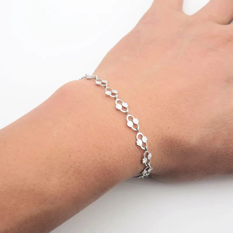 Нержавеющая сталь, украшенное цветочными лепестками, цепь браслет ювелирные изделия для Для мужчин Модные украшения 6,5 мм* 17/19/21/23 см