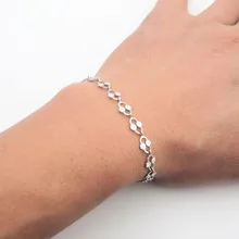 Нержавеющая сталь, украшенное цветочными лепестками, цепь браслет ювелирные изделия для Для мужчин Модные украшения 6,5 мм* 17/19/21/23 см