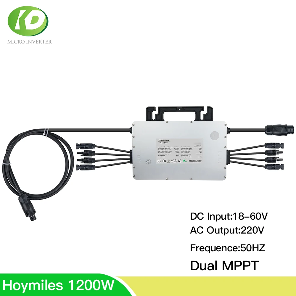 

Hoymiles MI-1200 1200W MPPT Micro Solar Inverter 24/36V Grid Tie Inversor Pure Sine Wave 220VAC Shipping From Brazil