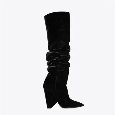 Сапоги на высоком каблуке Для женщин; Botas Mujer; Сезон Зима; с украшением в виде кристаллов женская обувь для подиума Для женщин Luxury Bota Feminina Модные ботинки mujer большой Размеры - Цвет: As Pic
