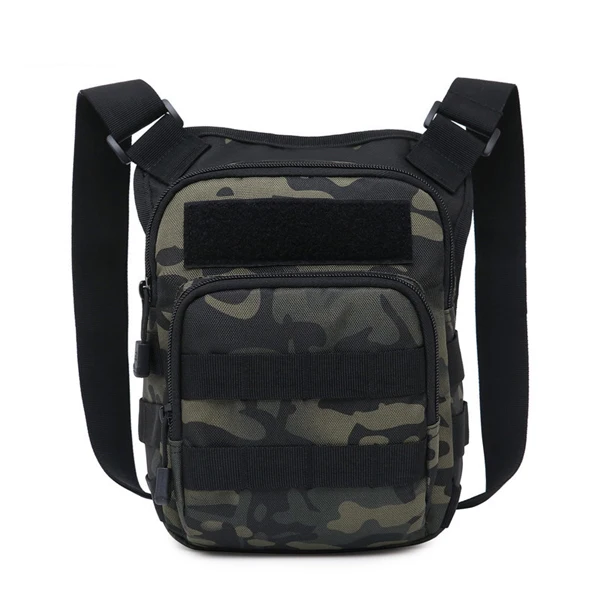 Black Camo Тактическая Сумка через плечо, поясная сумка, сумка-мессенджер на плечо для повседневного использования на открытом воздухе - Цвет: Black Camo