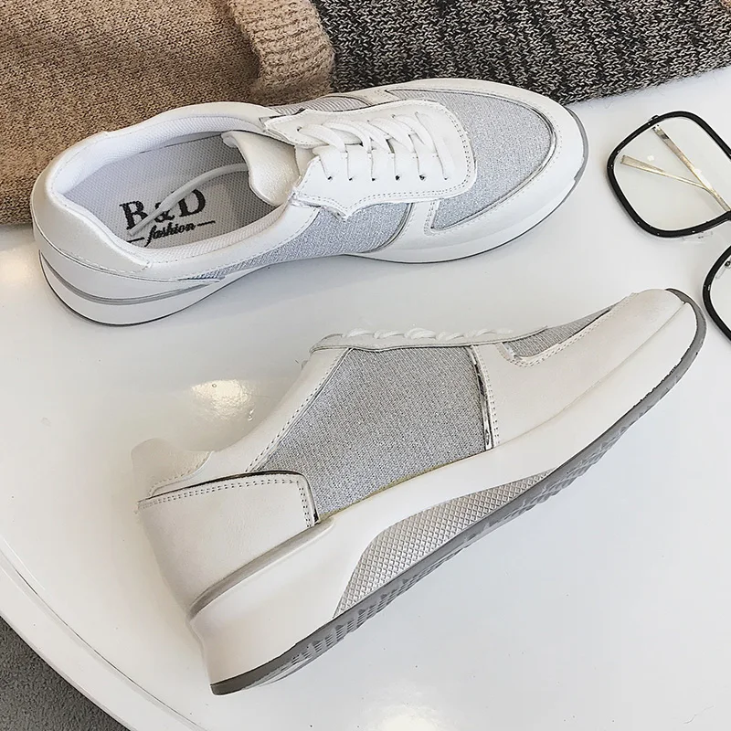 

2020 Women Sneakers Casual shoes women Platform New Spring Winter Design Flat mixed color Lace Up Shoes