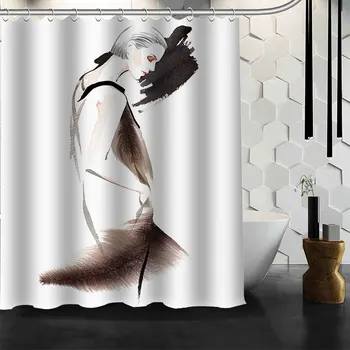 

Custom The butterfly beauty Waterproof Shower Bath Curtain Printed Bathroom Decor Various Sizes#2020-05-26