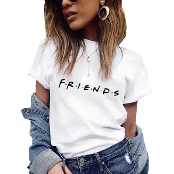 

Friends Letter Printing Women t shirt Summer Casual Harajuku t shirt For Lady Girl Top Tee Female Short Sleeve Leisure Clothes