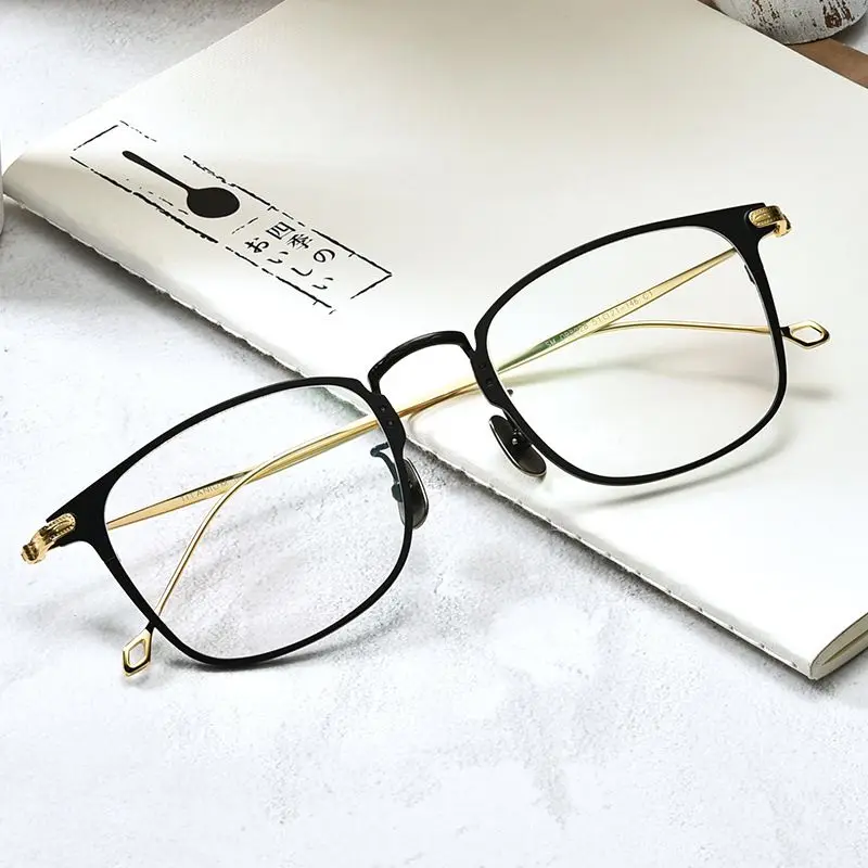 

Literature Square Men Glasses Titanium Optical Frame Super Light Women Eyeglasses Myopia Eyewear Oculos De Grau