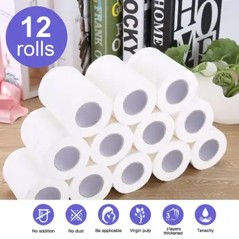 

HOT SALE 12 Rolls Portable High Quality Toilet Paper for Office Natural Paper Towels for Family Restaurant Paper Towel hot sell
