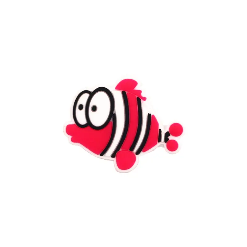 Red fish Одна распродажа; 1 шт.; очаровательные туфли; Новинка; аксессуары для обуви в морском стиле; украшение для обуви с пряжкой для croc jibz; подарок на Рождество - Цвет: Red fish