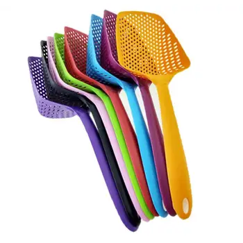 

Black Soup Filter Cooking Shovel Vegetable Strainer Scoop Nylon Spoon Large High temperature Colander Soup Filter Kitchen Tools