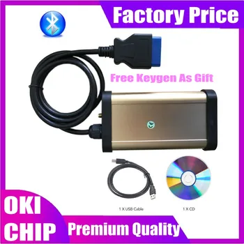 

2020 New Gold shape with OKI CHIP bluetooth vd ds150e cdp for vdijk autocoms pro obd2 obd cars&trucks diagnostic tool scanner
