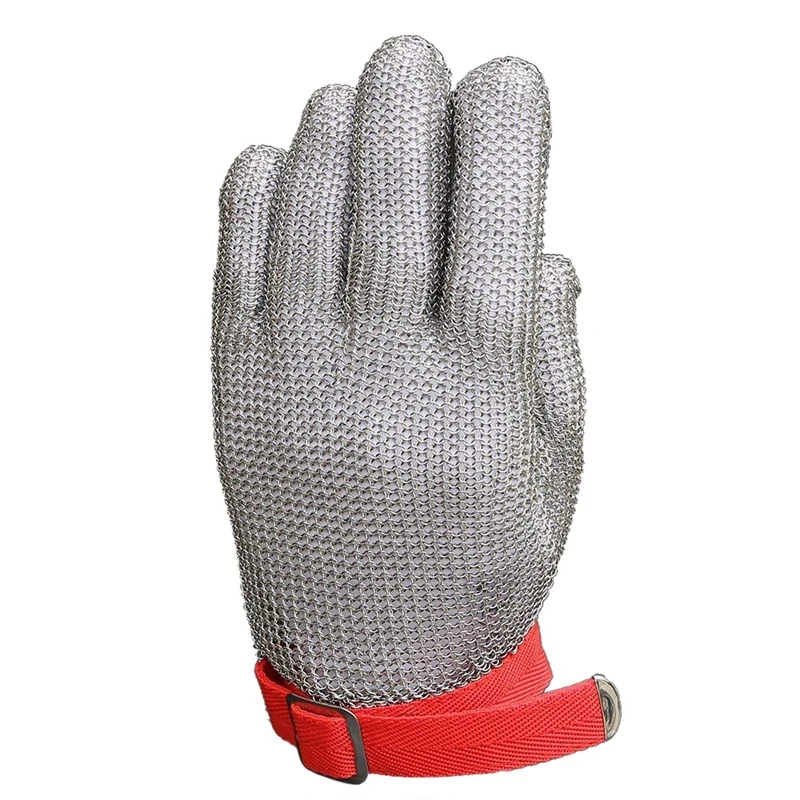 

ABKK-Protective Glove 304 Stainless Steel Chain Glove For Wood Processing Meat Processing Kitchen Use Crayfish Gloves (M)