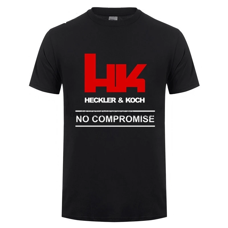Мужские футболки с логотипом HK Heckler Koch огнестрельное оружие без компромисса