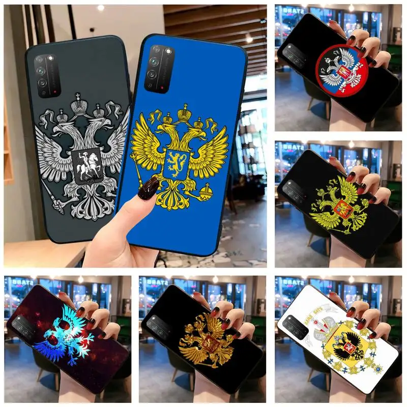 Мягкий чехол с гербом России для телефона Huawei Honor 30 20 10 9 8 8x 8c v30 Lite view 7A pro |