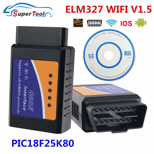Old ELM327 WIFI OBD2 Cканер ELM327 V1.5 PIC18K25K80 ELM 327 V1.5 автомобильный диагностический инструмент ELM327 OBD 2 Wi-Fi автоматический сканер для Android/IOS/PC - Цвет: Old ELM327 WIFI