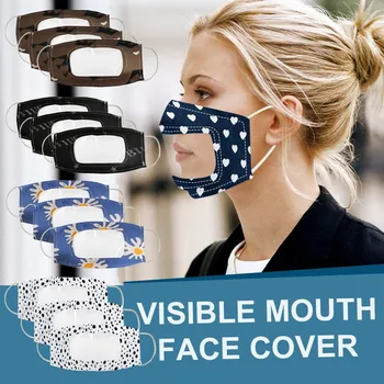 

Communicator Face Mask with Clear Vinyl Visible Expression Lip Reading Mouth Mask Mouth Muffle Mascarillas Facial Mask Masques