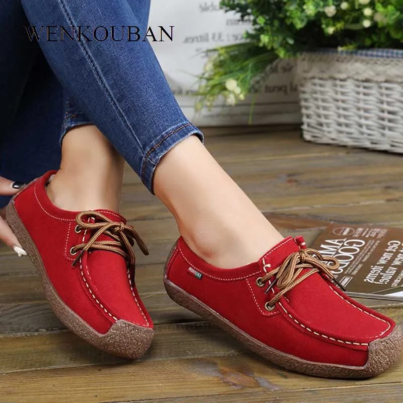 Mocasines de cuero para Mujer, Zapatos plataforma con cordones para Ballet, Oxford, verano AliExpress Calzado