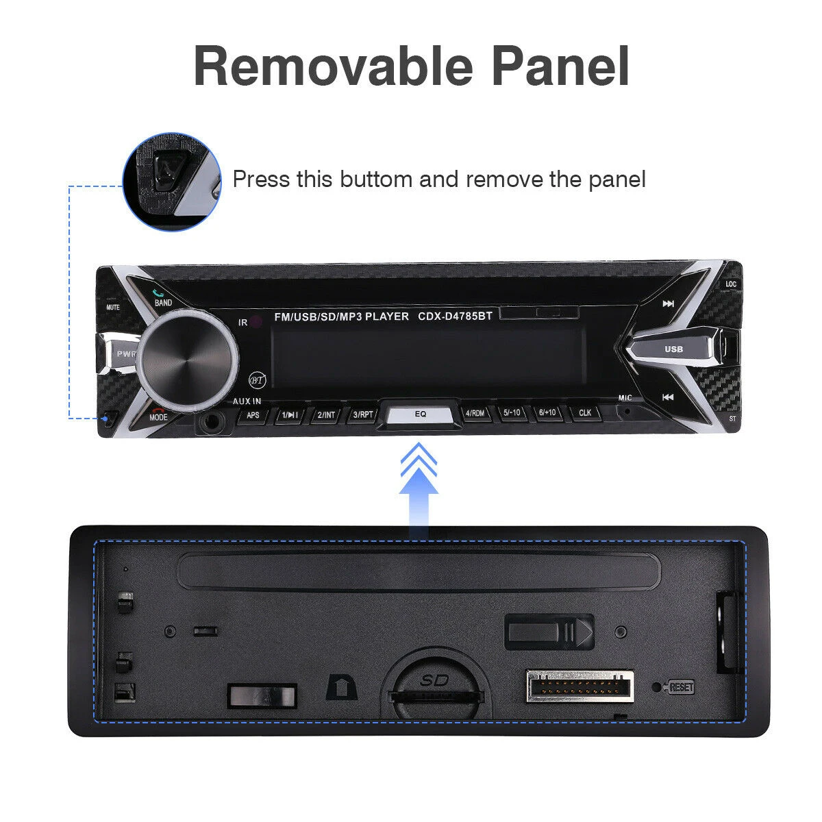 Автомобильный fm-радио Bluetooth стерео музыкальный плеер MP3 с Aux-in jack Поддержка громкой связи SD карта/u-диск воспроизведение музыки
