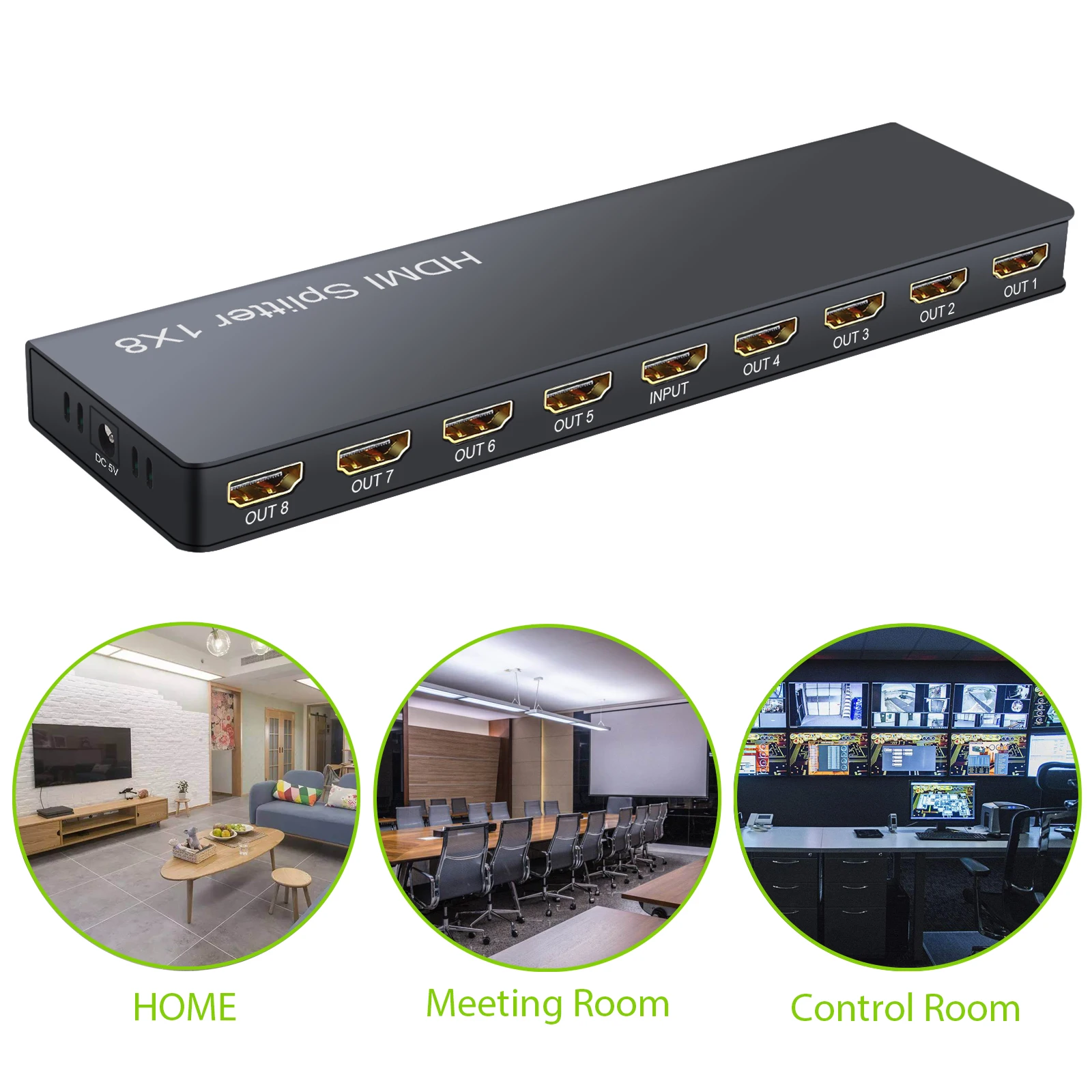 Neoteck-HDMI ȣȯ й, 1 in 8 , 4K/30hz, 1080p, 3D, 1x8 й , HDMI-PS3 緹 ÷̾ ȣȯ 1.4b