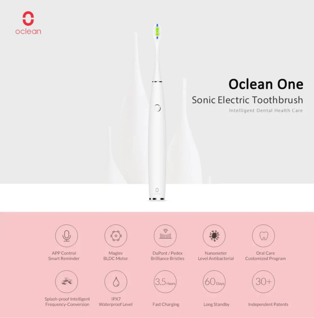Oclean One Sonic Electric Toothbrush IPX7 Waterproof Smart Adult Toothbrush Fast Charging 12-grade cleaning modes Brushing Oclean One Sonic Electric Toothbrush IPX7 Waterproof Smart Adult Toothbrush Fast Charging 12-grade cleaning modes Brushing