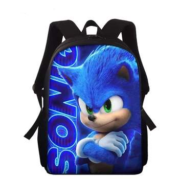 

Animal Hedgehog Printed School Bags Blue Sonic Cartoon Book-bag Preschool Nursery Kids Backpack for Boys Mochila