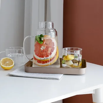 

Northern Europe Cold Water Kettle Concise Japan Glass Cold Kettle Heat-resisting Explosion-proof High Temperature Resistance