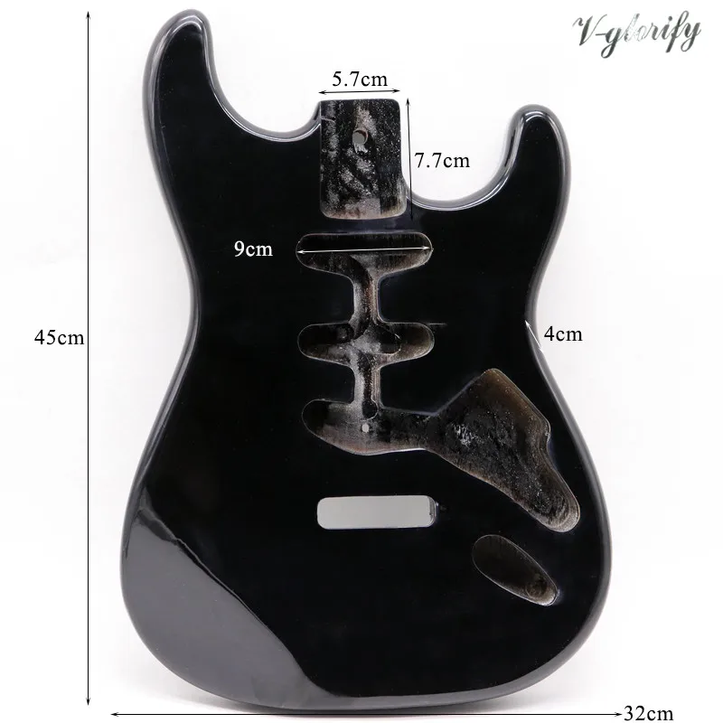 Новый чистый черный ST гитара тело дерево окуме e электрика аксессуары Гитара ra