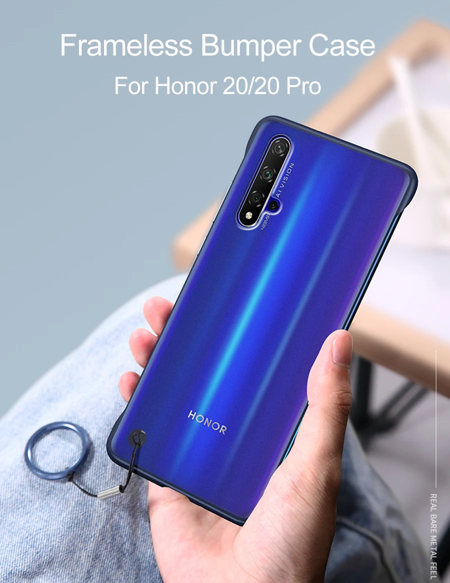 Бескаркасный бампер чехол для huawei Honor 20 20i 10i View 20 9X 8X Max 8C чехол прозрачный задняя крышка телефона для Honor 20 Pro чехлы