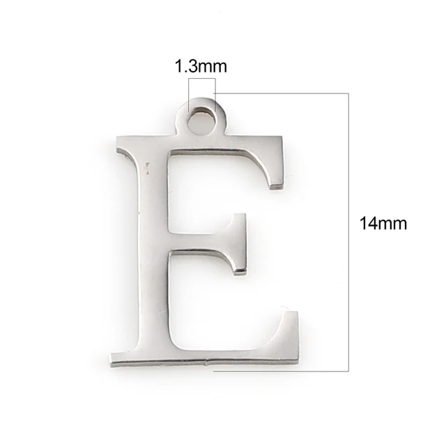 Fashion 304 Stainless Steel Charms Silver Color Greek Alphabet Pendants for Women Necklace Earring Jewelry Accessories Gifts Style E