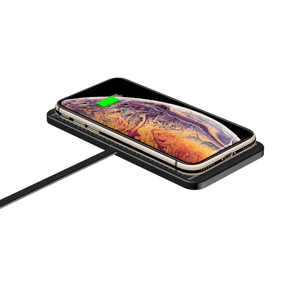 QI Беспроводное быстрое зарядное устройство для iPhone 8 XS XR Автомобильная Подставка для зарядки для samsung S10 док-станция нескользящий коврик автомобильный держатель приборной панели - Тип штекера: C1