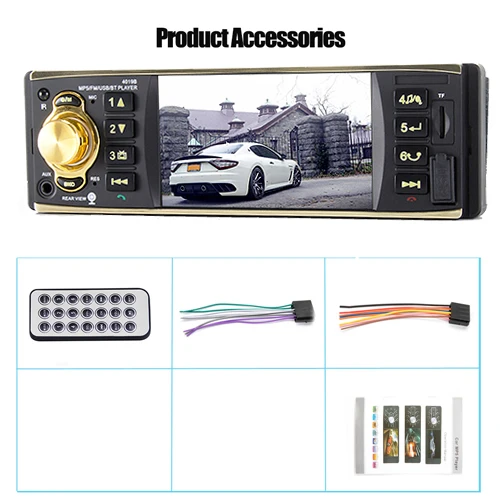 Hipppcron " TFT экран 1 Din автомагнитола аудио стерео Bluetooth MP3 USB AUX FM Аудио плеер с камерой заднего вида пульт дистанционного управления - Цвет: Car Radio Only
