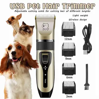 

Professional Pet Dog Hair Trimmer Animal Grooming Clippers Cat Dog Cutter Machine Shaver Low Noise Electric Scissor Clipper