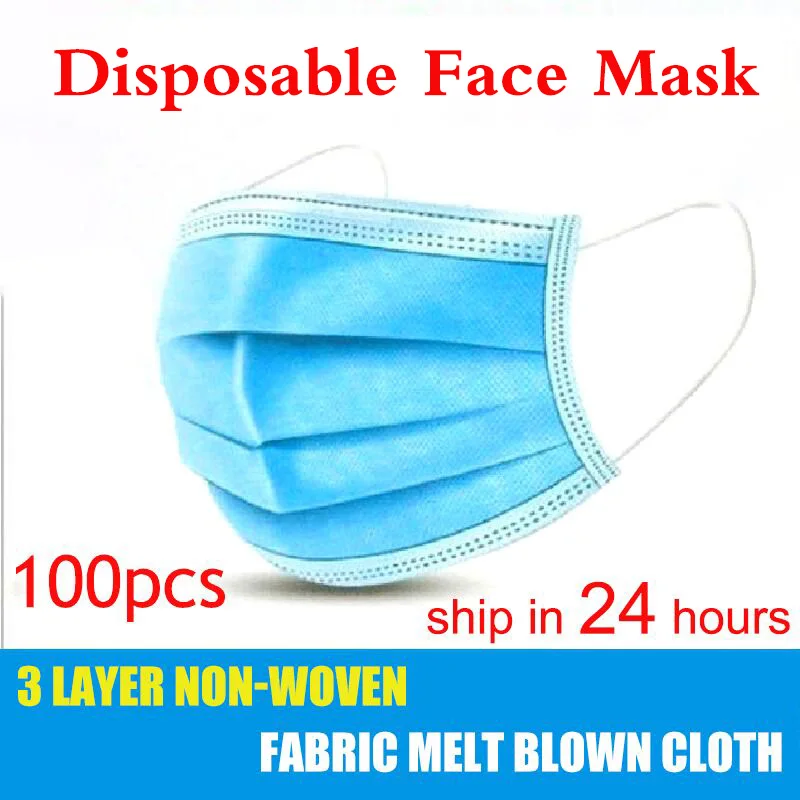 10 Uds./50 Uds./100 Uds. Mascarilla desechable no tejida con filtro de 3 capas máscara para la boca máscara para la cara máscaras transpirables para los oídos|Mascarillas|   - AliExpress