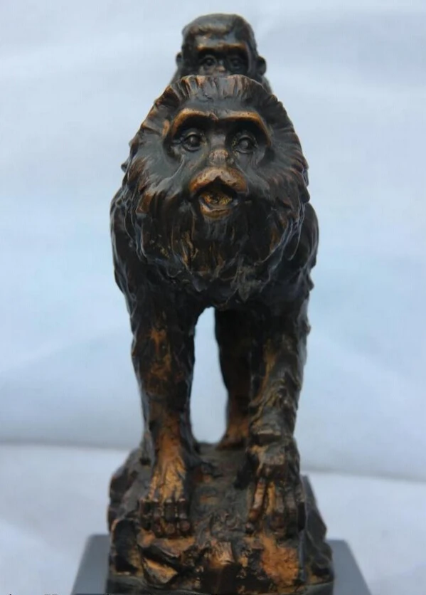 voge gem S1280 China Bronze Copper Carved Animal Monkey mother and son orangutan gorilla Statue D0318