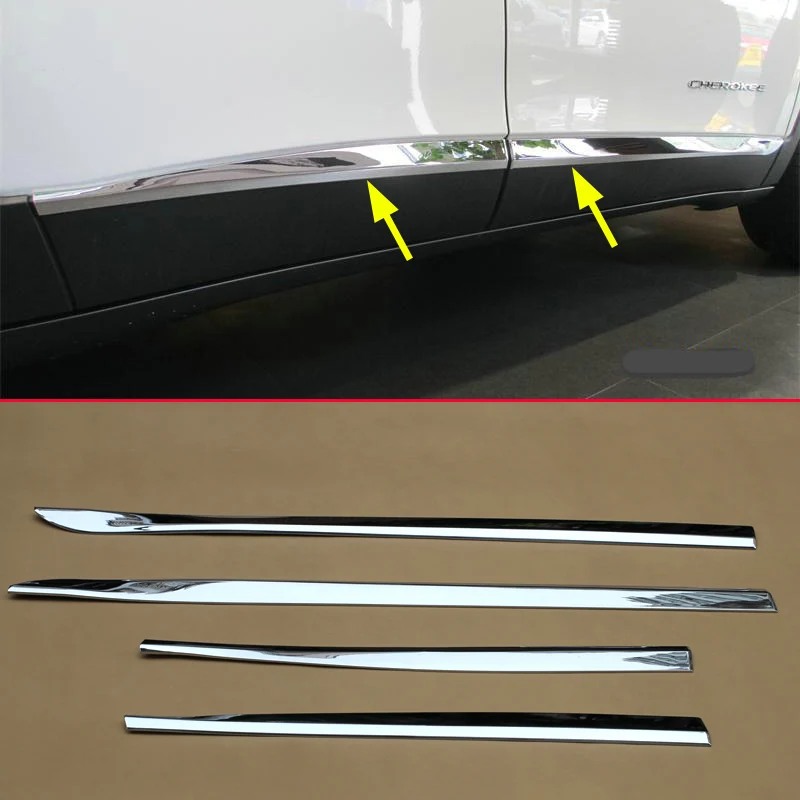 Хромированная накладка на дверь для Jeep Cherokee KL 2014 2015 2016 2017 2018 2019 2020|side molding|body trimchrome