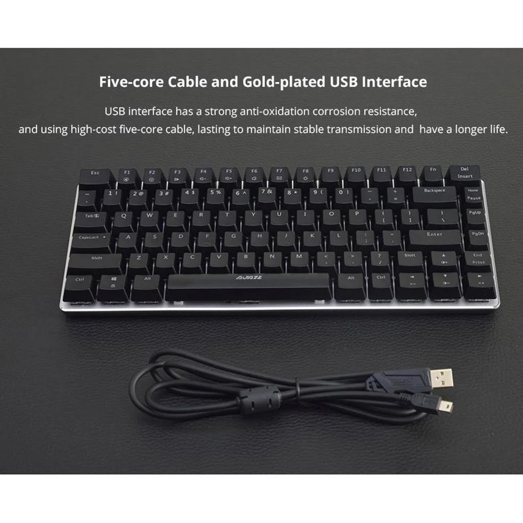 RGB Mechanical Keyboard Mini 82 Keys Layout Blue Black Switches Wired Portable Mechanical Keyboard Mini Gaming Keyboard