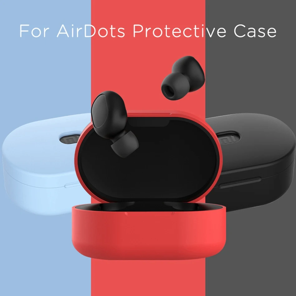 

For Xiaomi Redmi AirDots Case Silicone Earphone Case For Mi AirDots Protective Cover TWS Bluetooth Wireless Headset Shell Coque