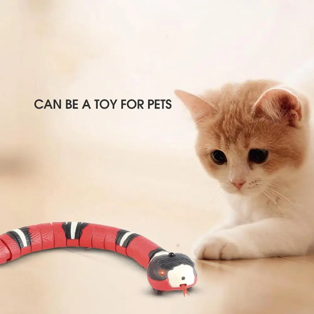 Interactive Cat Toys Smart Induction Electric Simulation Snake Toy USB Charging Kitten Toys