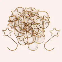 

Hot Sale 20Pcs S Shaped Star Pattern Exquisite Christmas Wreath Hooks Metal Xmas Tree Decorations Hook Home Garden Decor